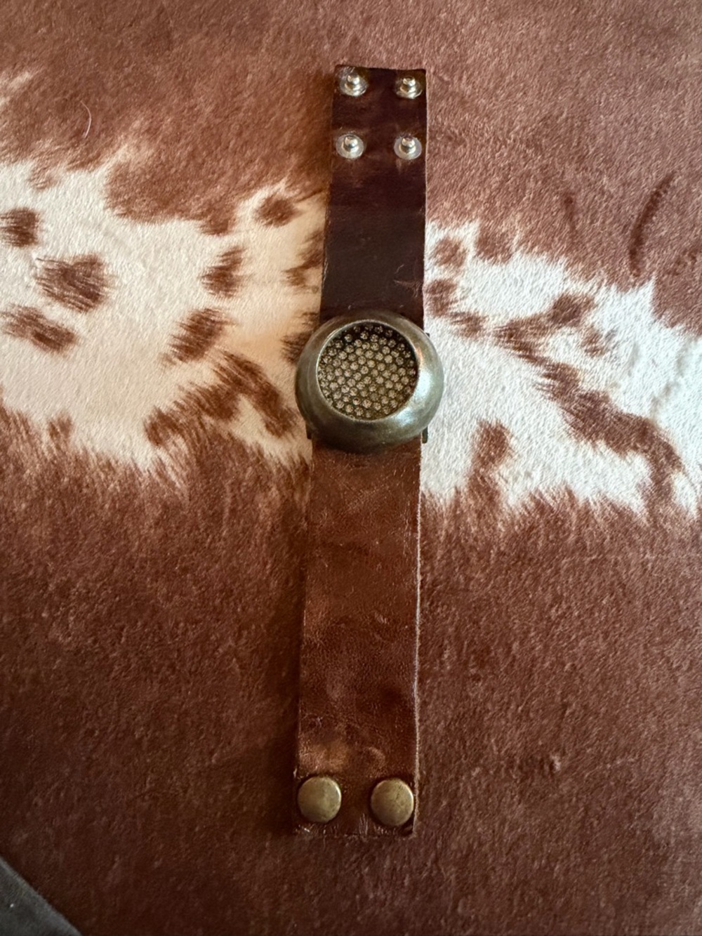 Rebel Designs Brown Leather Strap With Crystal Centerpiece - Picture 3 of 5